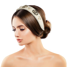 Load image into Gallery viewer, Ivory Woven Raffia Designer Headband
