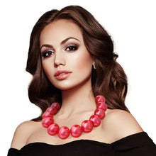 Load image into Gallery viewer, Red Bubble Gum Pearl Necklace
