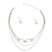 Load image into Gallery viewer, Silver 4 Layer Butterfly Chain Necklace
