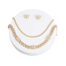Load image into Gallery viewer, Gold Iced Bee Curb Chain Set
