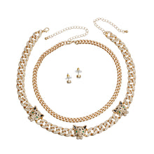 Load image into Gallery viewer, Gold Iced Cuban Leopard Chain Set
