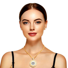 Load image into Gallery viewer, Gold and White Infinity Pendant Necklace
