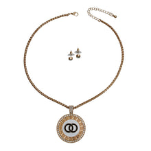 Load image into Gallery viewer, Gold and White Infinity Pendant Necklace
