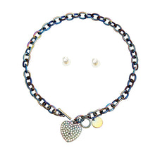Load image into Gallery viewer, Rainbow Metal Toggle Heart Chain
