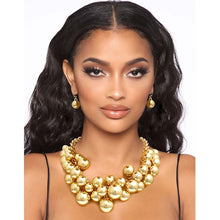 Load image into Gallery viewer, Gold Metal Ball Bead Cluster Collar
