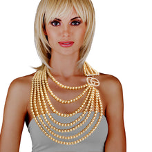 Load image into Gallery viewer, 7 Strand Gold Metal Pearl Set
