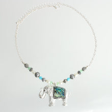 Load image into Gallery viewer, Abalone Elephant Silver Necklace
