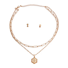 Load image into Gallery viewer, B Hexagon Initial Charm Necklace
