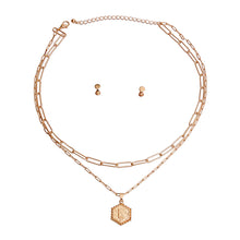 Load image into Gallery viewer, L Hexagon Initial Charm Necklace
