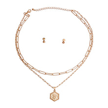 Load image into Gallery viewer, S Hexagon Initial Charm Necklace
