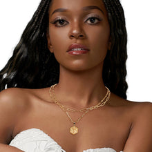 Load image into Gallery viewer, T Hexagon Initial Charm Necklace
