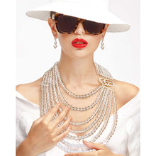 Load image into Gallery viewer, Clear Bead 7 Strand GG Necklace
