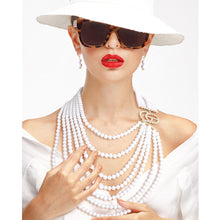 Load image into Gallery viewer, White Bead 7 Strand GG Necklace
