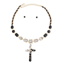 Load image into Gallery viewer, Celeb Black Cross Necklace

