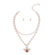 Load image into Gallery viewer, Designer Silver 2 Layer Bee Necklace
