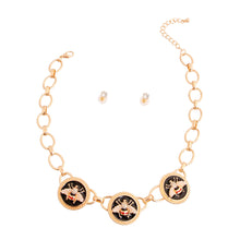 Load image into Gallery viewer, Designer Black Coin Bee Necklace
