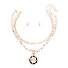 Load image into Gallery viewer, Designer Style Gold Pearl Layered Chain Set
