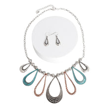 Load image into Gallery viewer, Patina Burnished Teardrop Necklace
