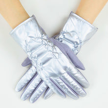 Load image into Gallery viewer, Gloves Silver Puffer Winter Gloves for Women
