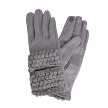 Load image into Gallery viewer, Gloves Gray Ribbon Fur Winter Gloves for Women
