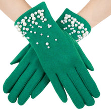 Load image into Gallery viewer, Gloves Green Pearl Ladies Gloves for Women
