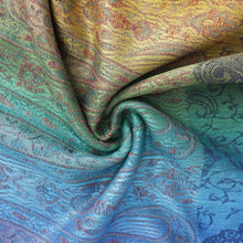 Load image into Gallery viewer, Pashmina Rainbow Blue Paisley Scarf for Women
