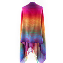 Load image into Gallery viewer, Pashmina Rainbow Red Paisley Scarf for Women
