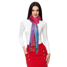 Load image into Gallery viewer, Pashmina Rainbow Red Paisley Scarf for Women
