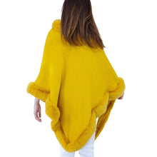 Load image into Gallery viewer, Poncho Gold Fur Trim for Women
