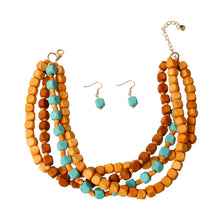Load image into Gallery viewer, Square Wooden Bead Choker Set

