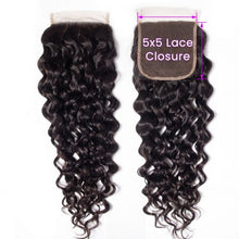 Load image into Gallery viewer, Brazilian Water Wave 5×5 Lace Closure 10A Grade Virgin Human Hair

