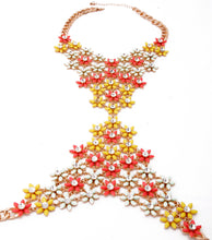 Load image into Gallery viewer, Pastel Flower and Rhinestone Choker Body Chain
