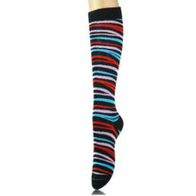 Load image into Gallery viewer, Black Tiger Stripe Kneww High Socks
