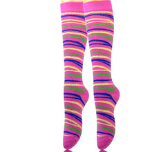 Load image into Gallery viewer, Pink Tiger Stripe Kneww High Socks

