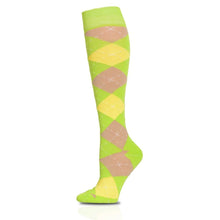 Load image into Gallery viewer, Green Argyle Knee High Socks
