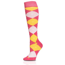 Load image into Gallery viewer, Pink Argyle Knee High Socks
