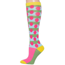 Load image into Gallery viewer, Light Blue Polka Dot Knee High Socks
