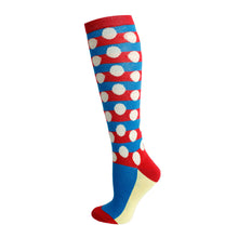 Load image into Gallery viewer, Red Polka Dot Knee High Socks
