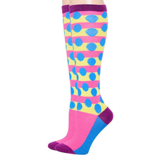 Load image into Gallery viewer, Yellow Polka Dot Knee High Socks
