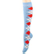 Load image into Gallery viewer, Socks Knee High Blue Diamond for Women
