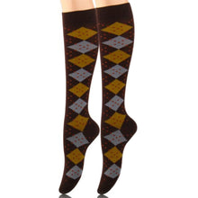 Load image into Gallery viewer, Socks Knee High Brown Diamond for Women

