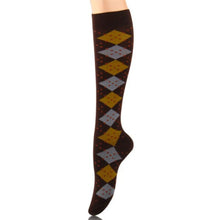 Load image into Gallery viewer, Socks Knee High Brown Diamond for Women
