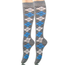 Load image into Gallery viewer, Socks Knee High Gray Diamond for Women
