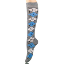 Load image into Gallery viewer, Socks Knee High Gray Diamond for Women
