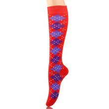 Load image into Gallery viewer, Socks Knee High Red Diamond for Women
