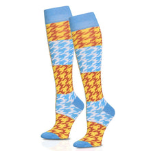 Load image into Gallery viewer, Socks Knee High Blue Checkered for Women
