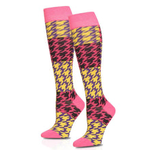 Load image into Gallery viewer, Socks Knee High Fuchsia Checkered for Women
