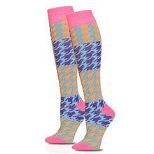 Load image into Gallery viewer, Socks Knee High Pink Checkered for Women

