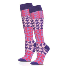 Load image into Gallery viewer, Socks Knee High Purple Checkered for Women
