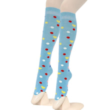 Load image into Gallery viewer, Blue Hearts and Spots Knee Socks
